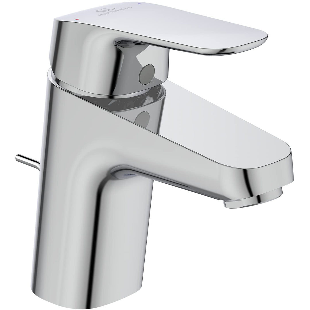Ideal Standard B1708AA Ceraflex Waschtischarmatur mit Zugknopf-Ablaufgarnitur 5 l/min., mit Metallab
