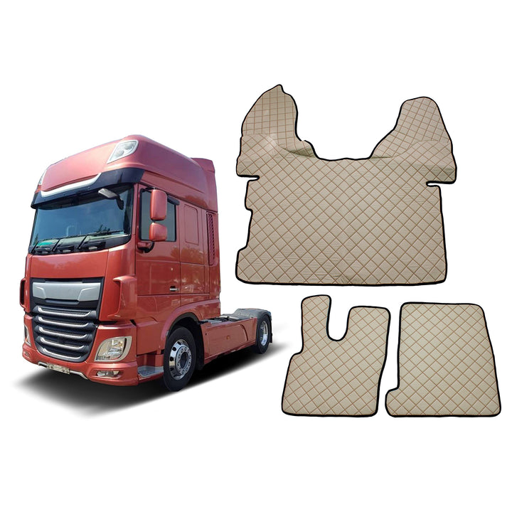 LKW Fussmatten passend für XF 106 Trucks LKWs Automatisch Öko-Leder Beige