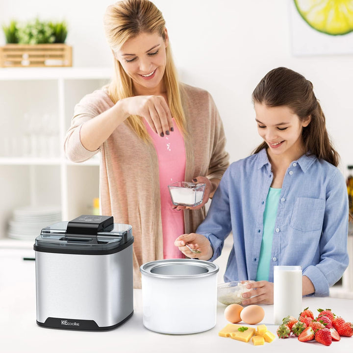 Speiseeisbereiter, Eismaschine, Elektrische Eismaschine Soft Serve Homemade KECOOLKE 2 Quart Frozen