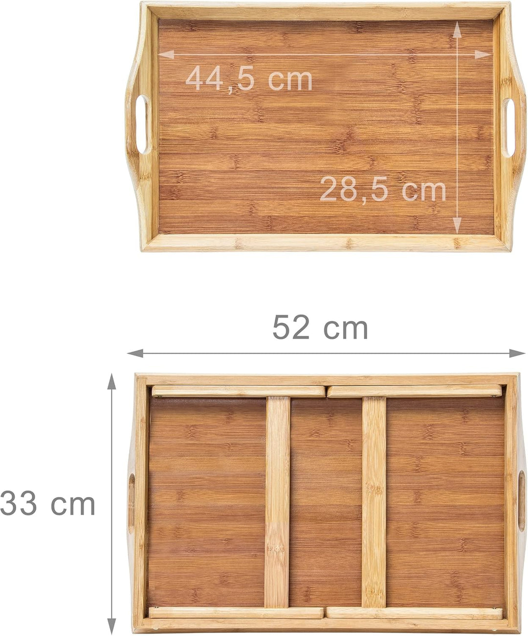 Relaxdays Betttablett Bambus H x B x T: ca. 25 x 52 x 33 cm Betttisch als Frühstückstablett oder Bei