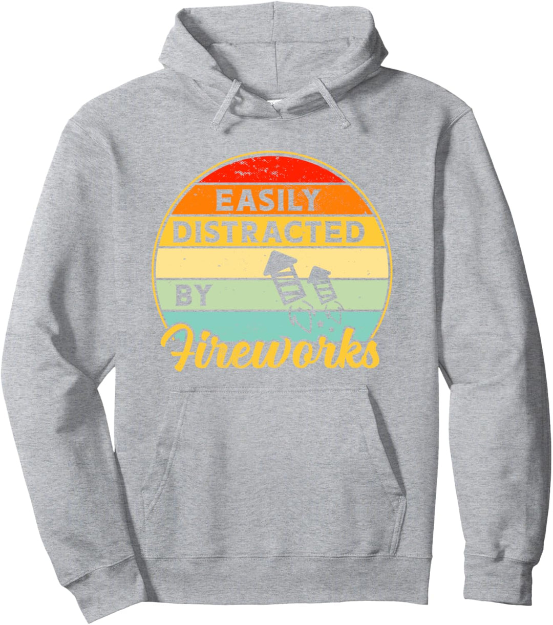 Fourth Of July leicht abgelenkt durch Feuerwerk Funny Americ Pullover Hoodie