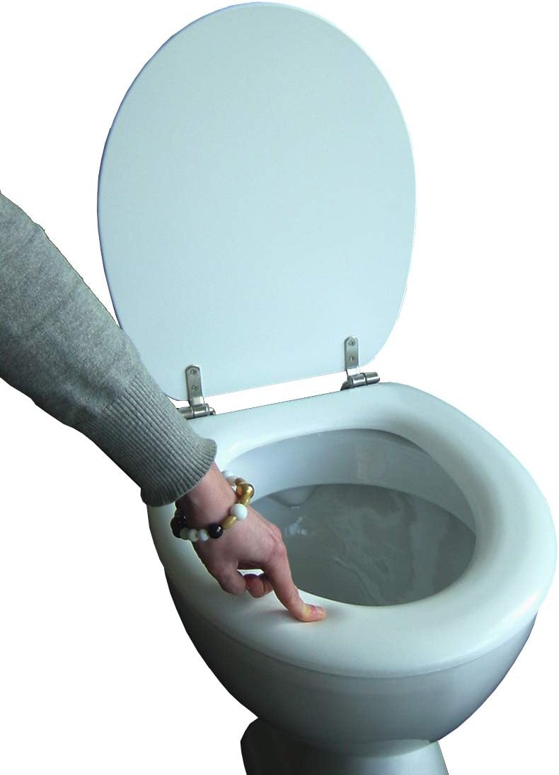 Polsi Soft WC Sitz gepolstert Farbe weiss mit Edelstahlscharnieren, Weiss