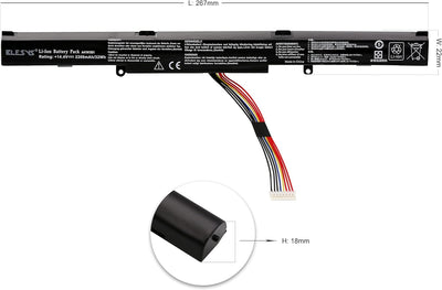 BLESYS Laptop Akku für ASUS N552 N552V N552VW N552VX N552VW-FY204T N552VX-FY200T N552VW-FI202T n552v