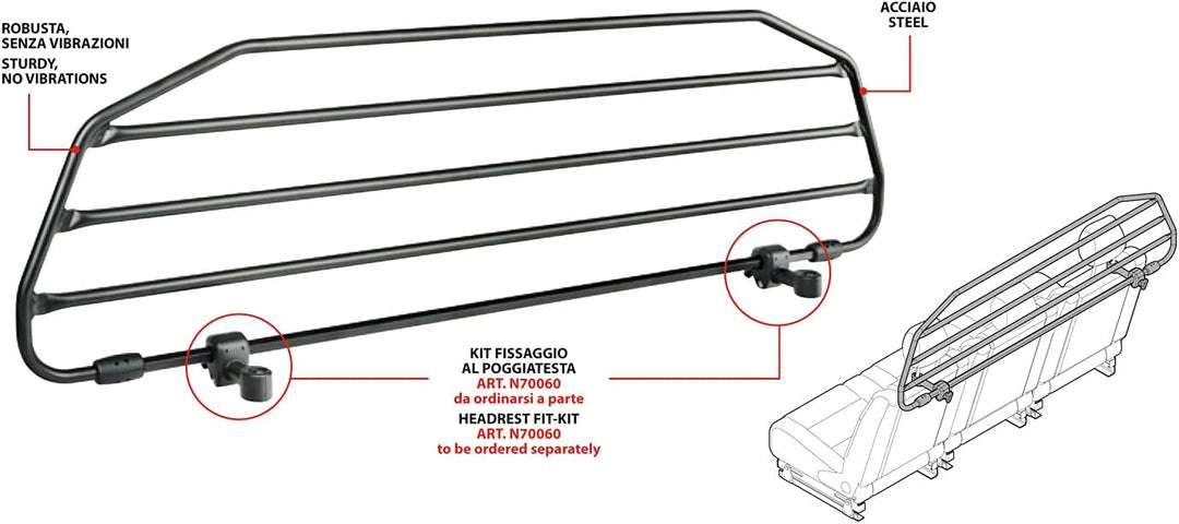 NORDRIVE N70051 Premium-Guard Trenngitter aus Stahl für Hunde und Tiere - Typ 1-910 x 226 mm