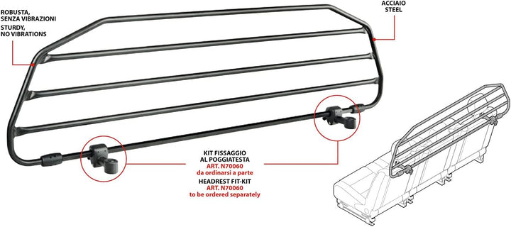 NORDRIVE N70051 Premium-Guard Trenngitter aus Stahl für Hunde und Tiere - Typ 1-910 x 226 mm