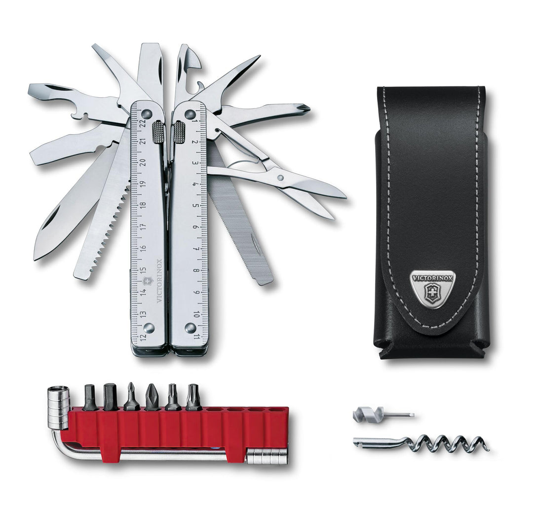 Victorinox Multifunktionstool, Swiss Tool X Plus, Taschen Werkzeug, 38 Funktionen, Kombi-Spitzzange,