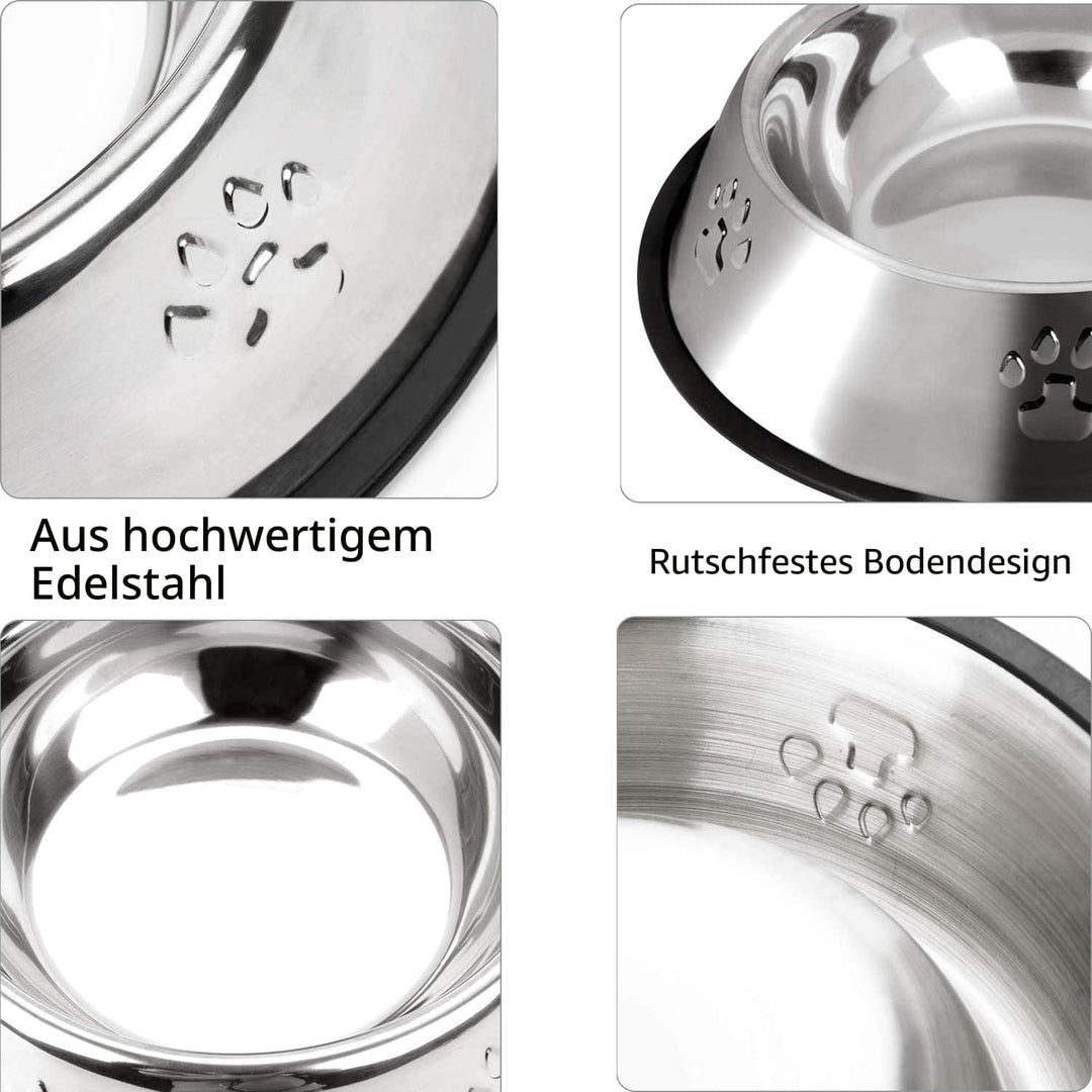 2 Stück Edelstahl Hundenapf,rutschfeste Hundenäpfe/Futternapf,Hundenapf Grosse Hunde (30 cm) XL-30CM