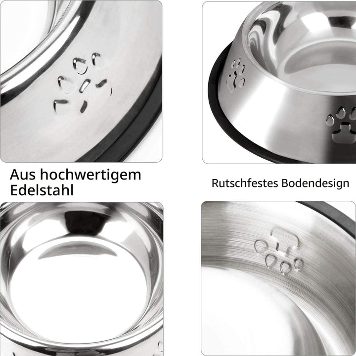 2 Stück Edelstahl Hundenapf,rutschfeste Hundenäpfe/Futternapf,Hundenapf Grosse Hunde (30 cm) XL-30CM