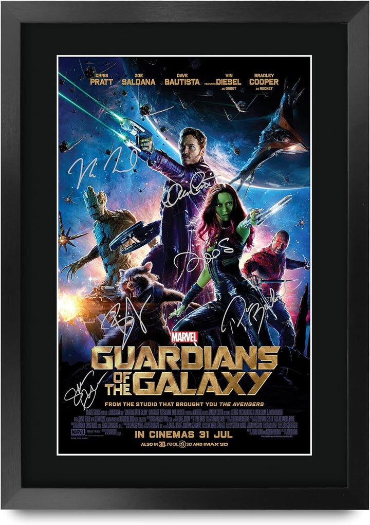 HWC Trading A3 FR Guardians of the Galaxy 1 Chris Pratt und Cast Geschenke Printed Poster Autogramm