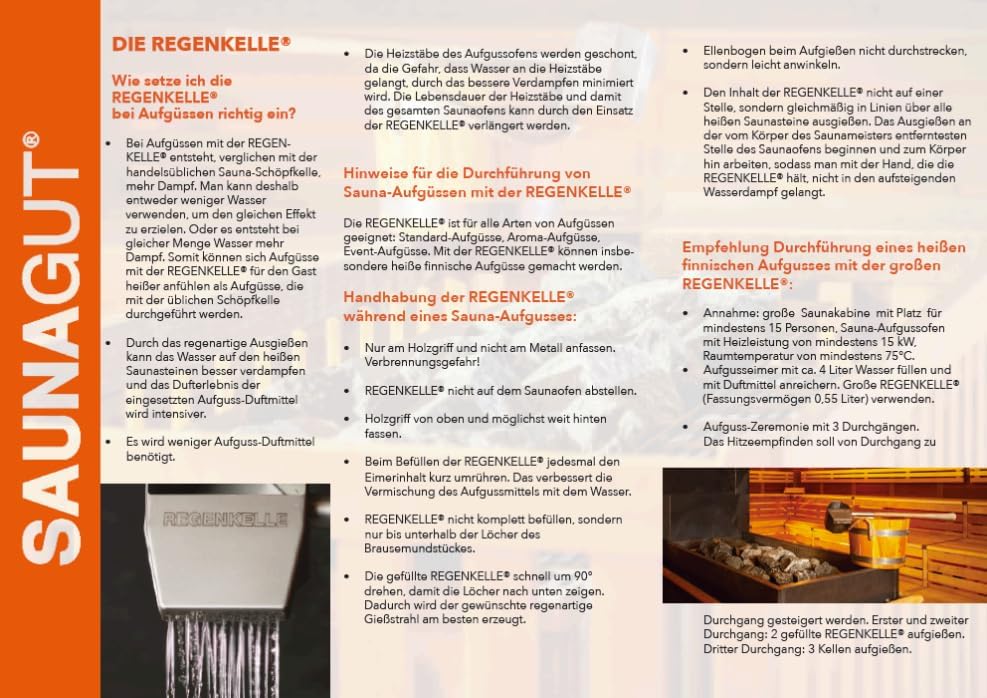 Regenkelle® klein 330 ml mit Griff aus Nussbaum