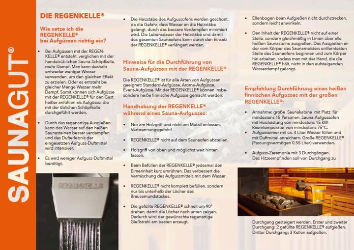 Regenkelle® klein 330 ml mit Griff aus Nussbaum