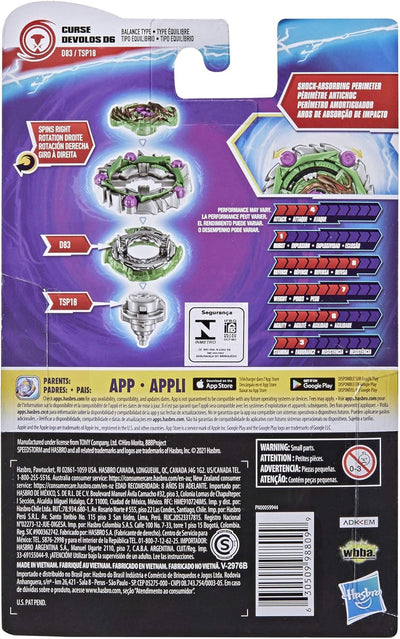Hasbro Beyblade Burst Surge Speedstorm Curse Devolos D6 Kreisel Starter Pack - Balance-Typ Kampfspie