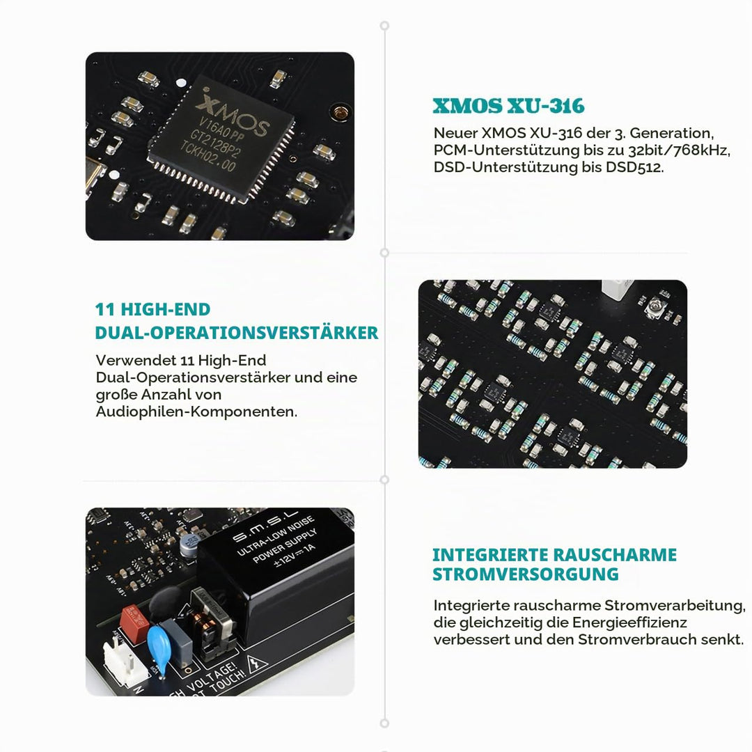 SMSL DO300 MQA-CD DAC ES9039MSPRO XMOS XU316 32bit/768kHz DSD512 Digital zu Analog Wandler USB/OPT/C