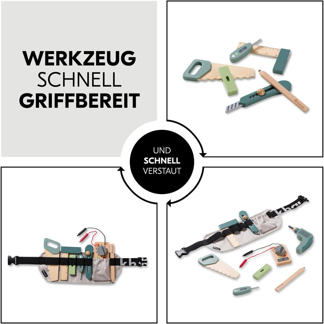 hauck Learn to Work – Werkzeuggürtel für Kinder ab 3 Jahren mit Holzwerkzeug aus FSC® Zertifiziertem