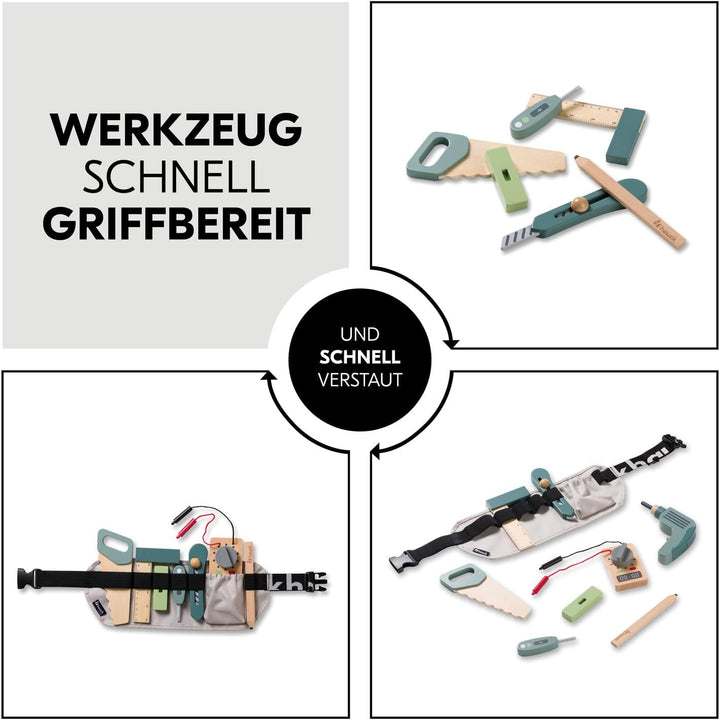 hauck Learn to Work – Werkzeuggürtel für Kinder ab 3 Jahren mit Holzwerkzeug aus FSC® Zertifiziertem
