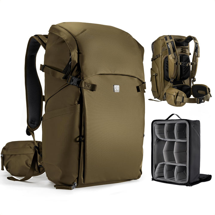 K&amp;F CONCEPT Kamerarucksack 30L, Professionelle Grosse Fotorucksack, Camera Backpack Wasserdicht, Rei