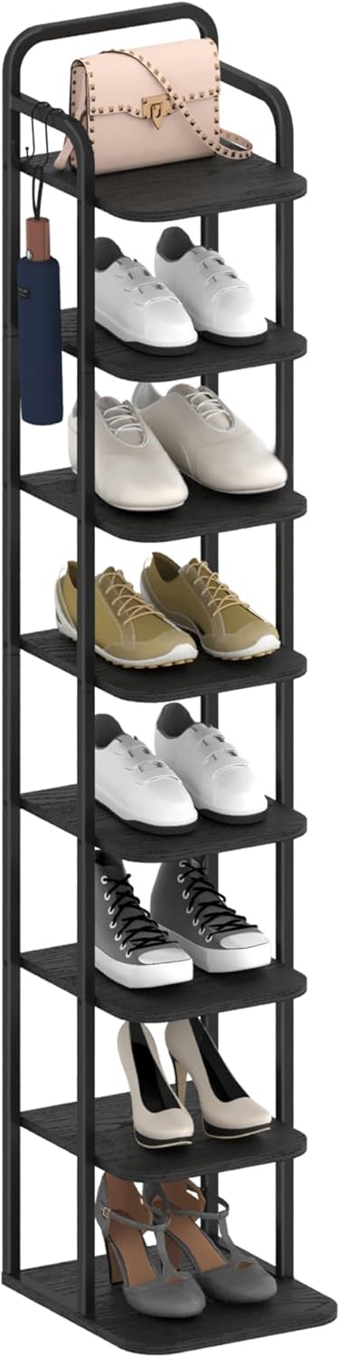 Hzuaneri Vertikales Schuhregal, 8-Stöckige Schuhregale, Schuhturm Für Kleine Räume, Freistehend, Ver