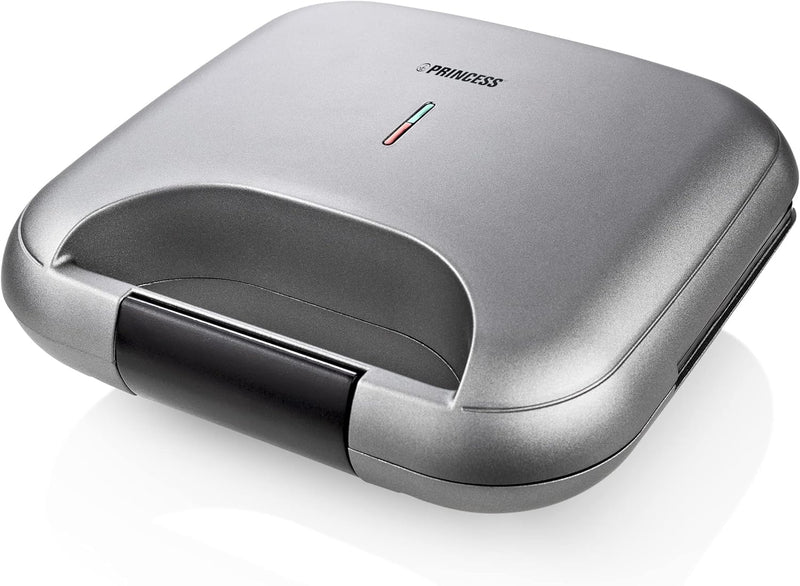 Princess Sandwich Maker DeLuxe in Mattoptik, 22x12cm Bratfläche, 750 Watt, 0,85 M Kabellänge, mit Si