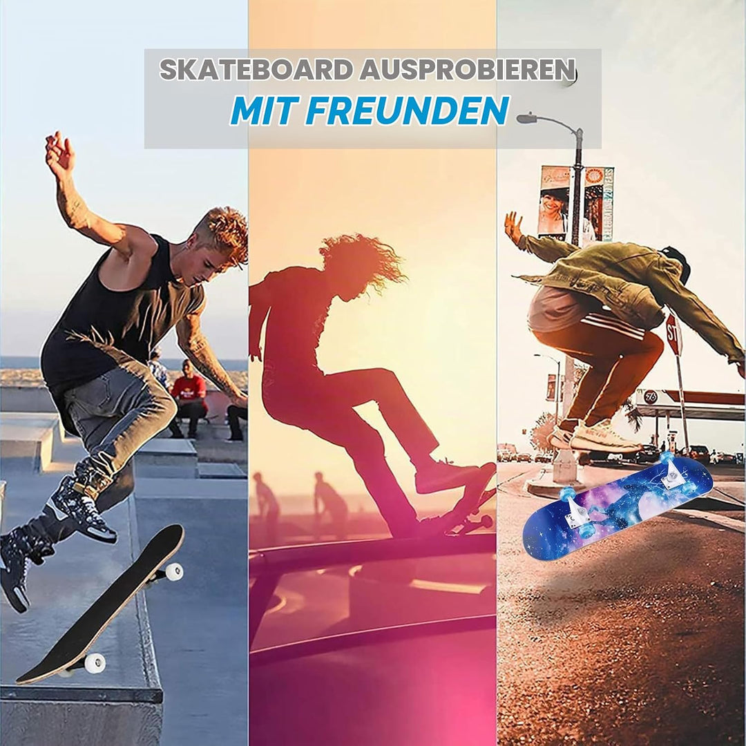 Skateboard 31 x 8 Zoll komplette Cruiser Skateboard für Anfänger,8-lagiger Ahornholz ABEC-11 Kugella