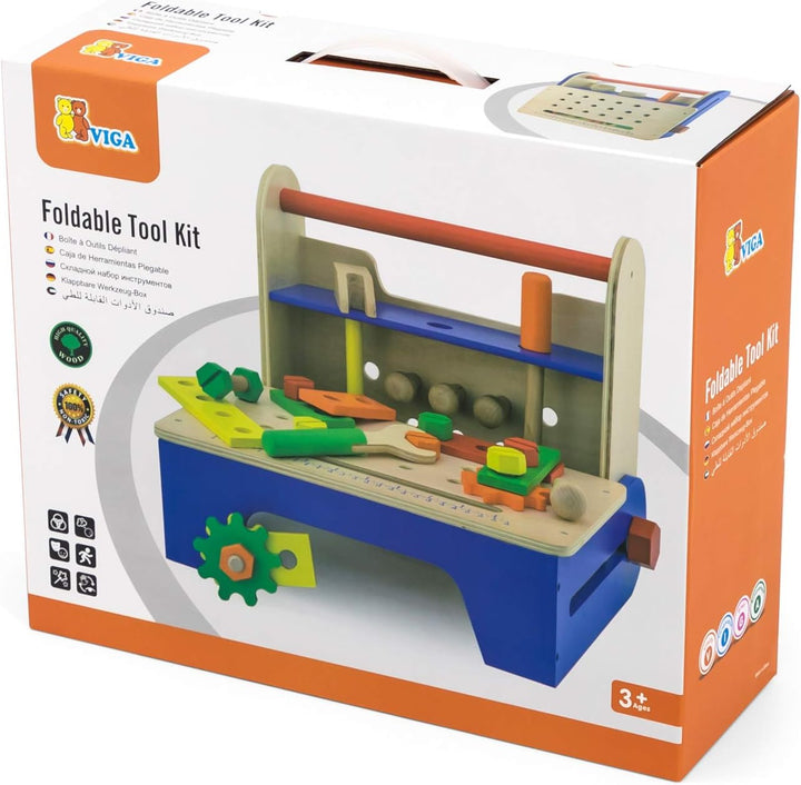 Viga Toys - Klappbare Werkzeug Box Werkzeugkasten, Werkzeugkasten