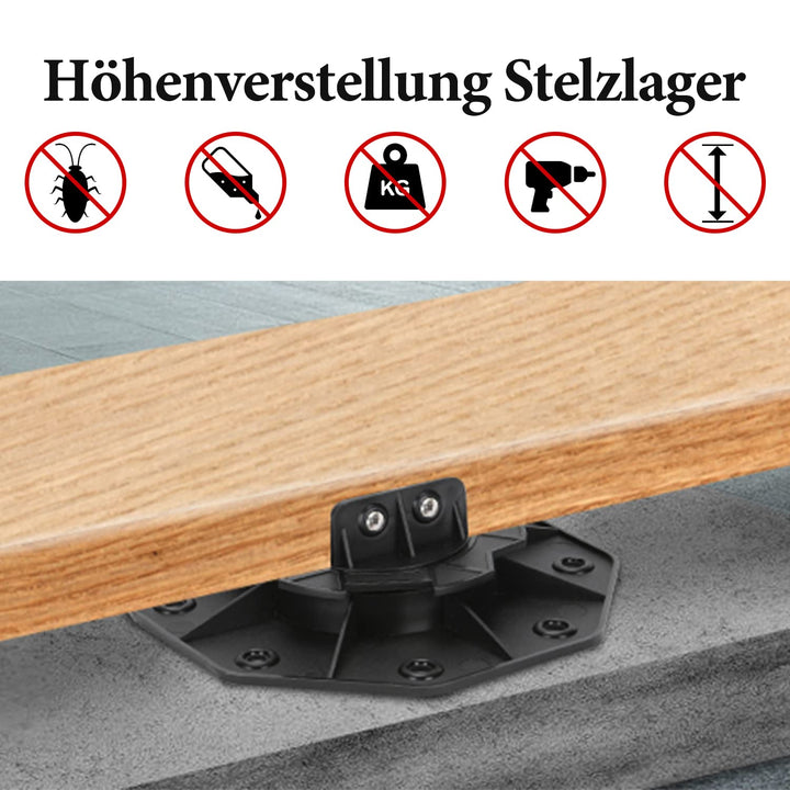 Yakimz Stelzlager höhenverstellbar 10 Stück Stellfuss 18-30mm Plattenlager - Stelzlager für Terrasse