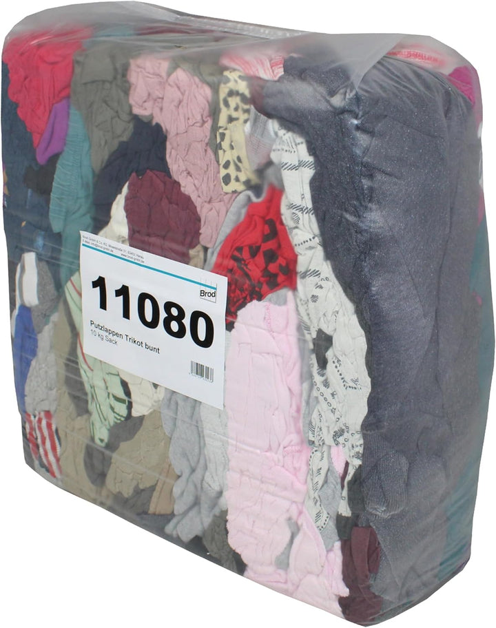 Brod Baumwoll-Putzlappen | Poliertrikot | bunt | 10 kg Sack | besonders saugfähig | gewaschen und de