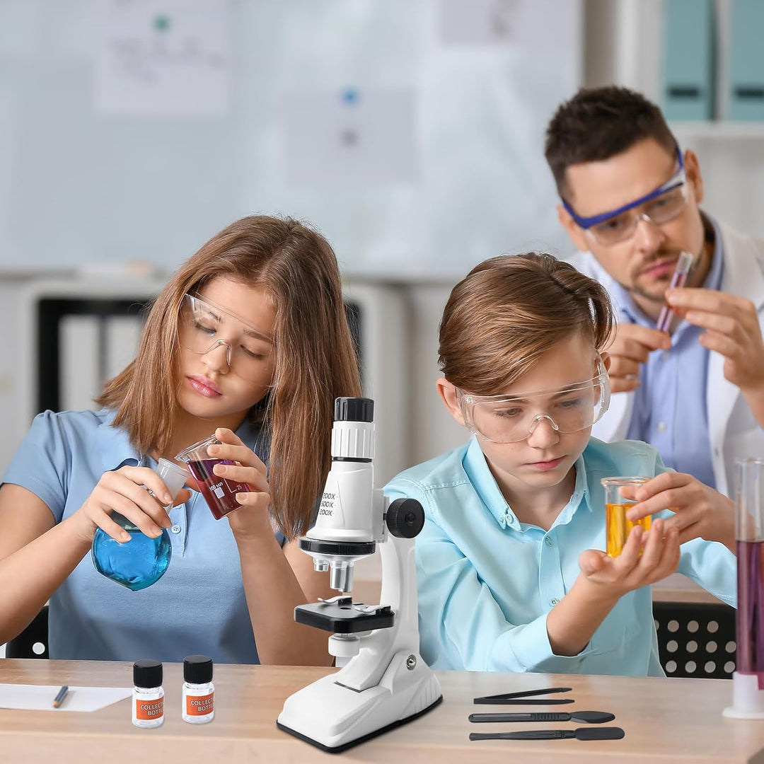 Mikroskop für Kinder, 200x-1200x Vergrösserung Experimentelles Pädagogisches Spielzeug Tragbares Mik