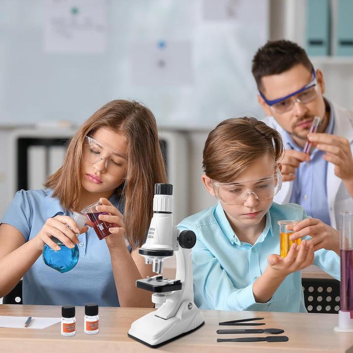 Mikroskop für Kinder, 200x-1200x Vergrösserung Experimentelles Pädagogisches Spielzeug Tragbares Mik