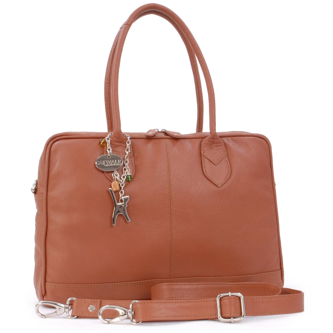 Catwalk Collection Handbags - Leder - Umhängetasche/Schultasche/Organizer/Arbeitstasche für Damen/Ar
