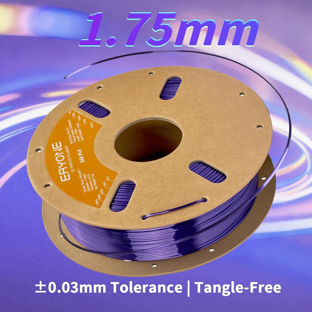 ERYONE Seiden PLA Filament 1.75mm, PLA Seiden Filament für 3D Drucker, 1.75mm +/- 0,03 mm, 1kg /Spul