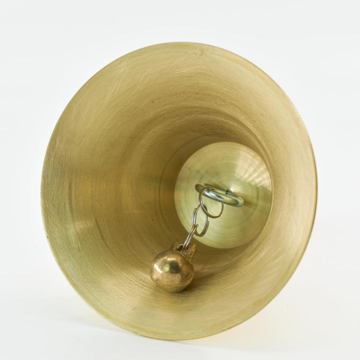 MrMrKura Superlaute Handglocke aus massivem Messing mit Holzgriff für Kirche, Hotel, Schule, Gottesd
