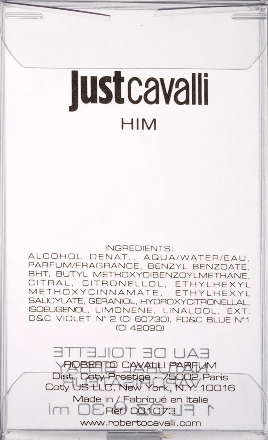 Roberto Cavalli Just Cavalli him 30 ml EDT Spray, 1er Pack (1 x 30 ml) Rosmarin, Ingwer, Bergamotte,