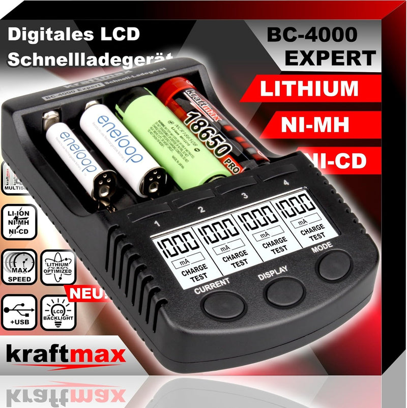 BC-4000 EXPERT - Universal Akku Ladegerät SMART Li-Ion Technology und Innenwiderstandsmessung - für