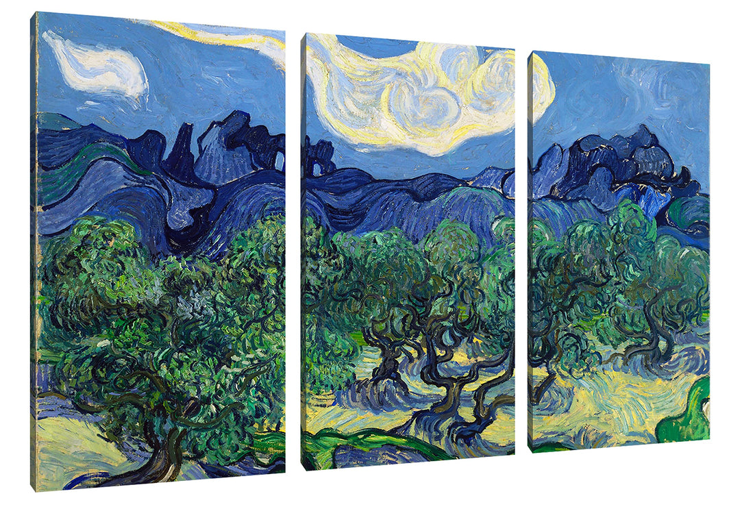 Generisch Vincent Van Gogh - Die Oliven-Bäume als Leinwandbild 3 teilig / Grösse: 120x80 cm / Wandbi