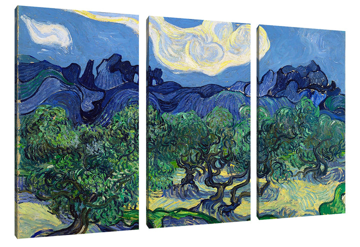 Generisch Vincent Van Gogh - Die Oliven-Bäume als Leinwandbild 3 teilig / Grösse: 120x80 cm / Wandbi