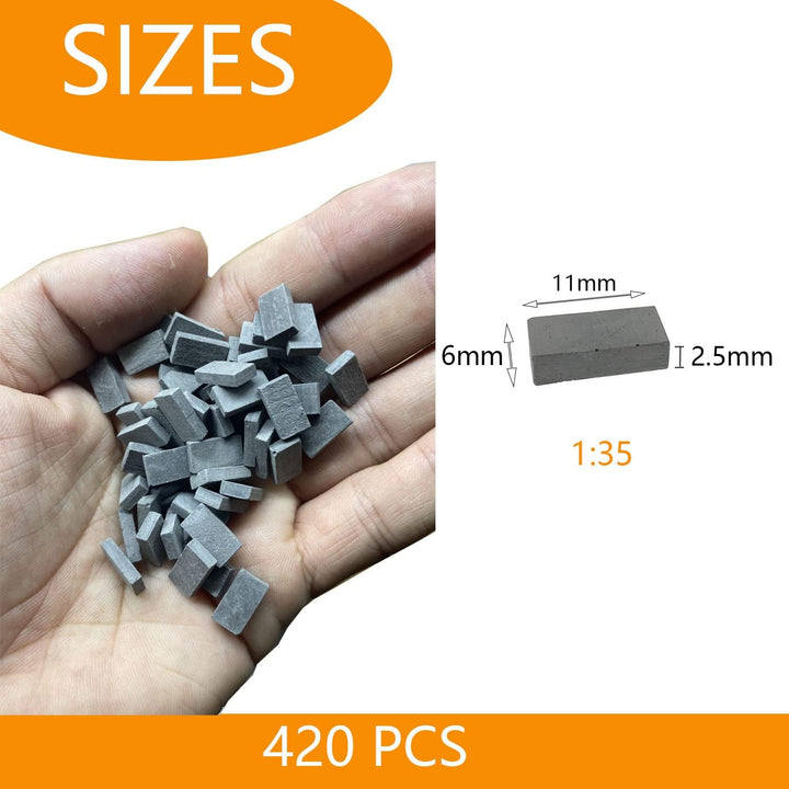 Cayway 420 Stück Mini Simulation Ziegel, 1:35 Mini Scale Ziegel Miniatur Ziegelsteine Backsteine Zie