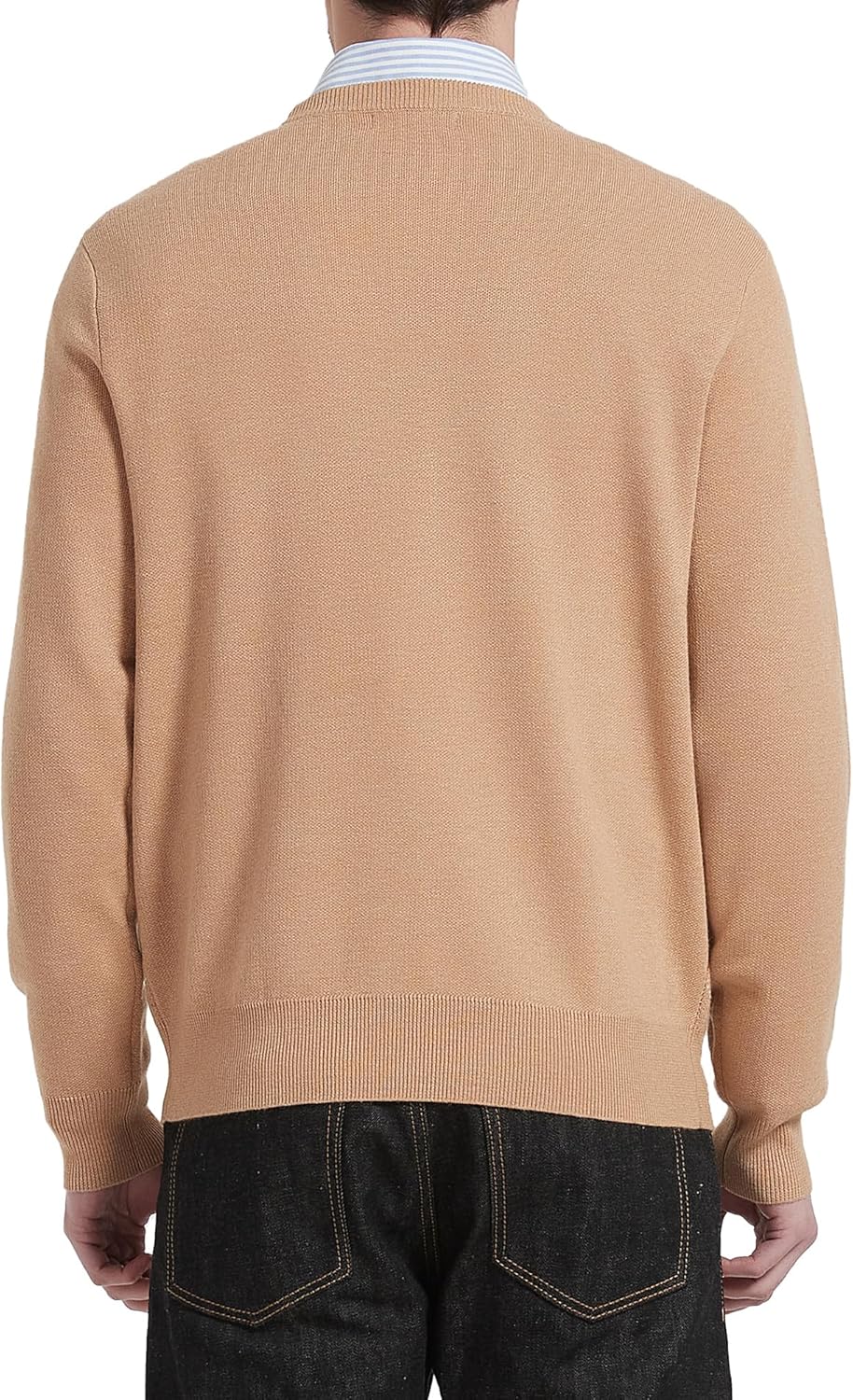 Kallspin Herren Wollmischung Strickpullover Argyle Rundhalsausschnitt Pullover Sweater 3XL Tall Khak