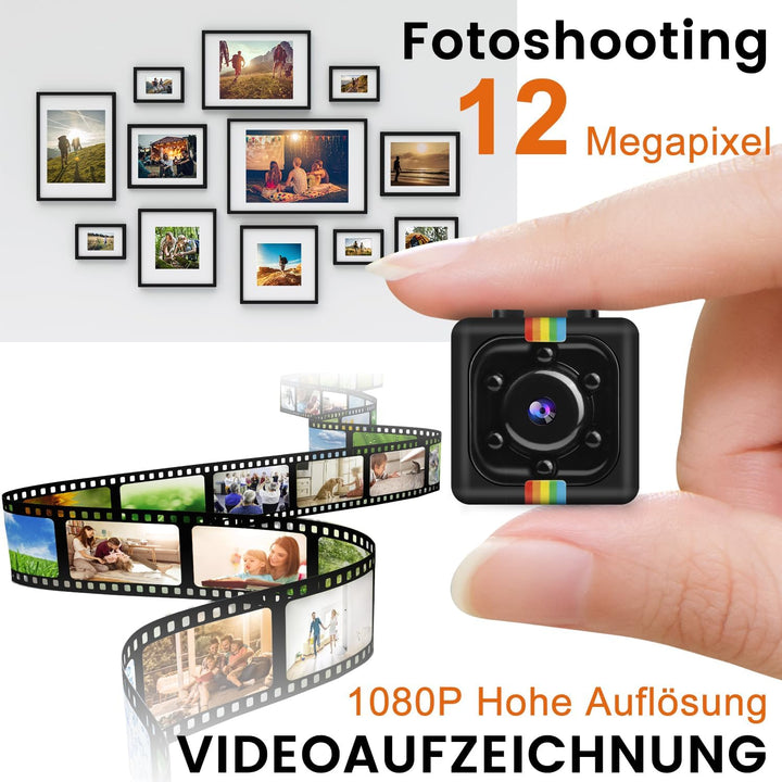 Bextgoo Mini Kamera, Überwachungskamera Ohne WLAN, 1080P Kleine Kamera mit 32GB Speicherkarte, Nacht