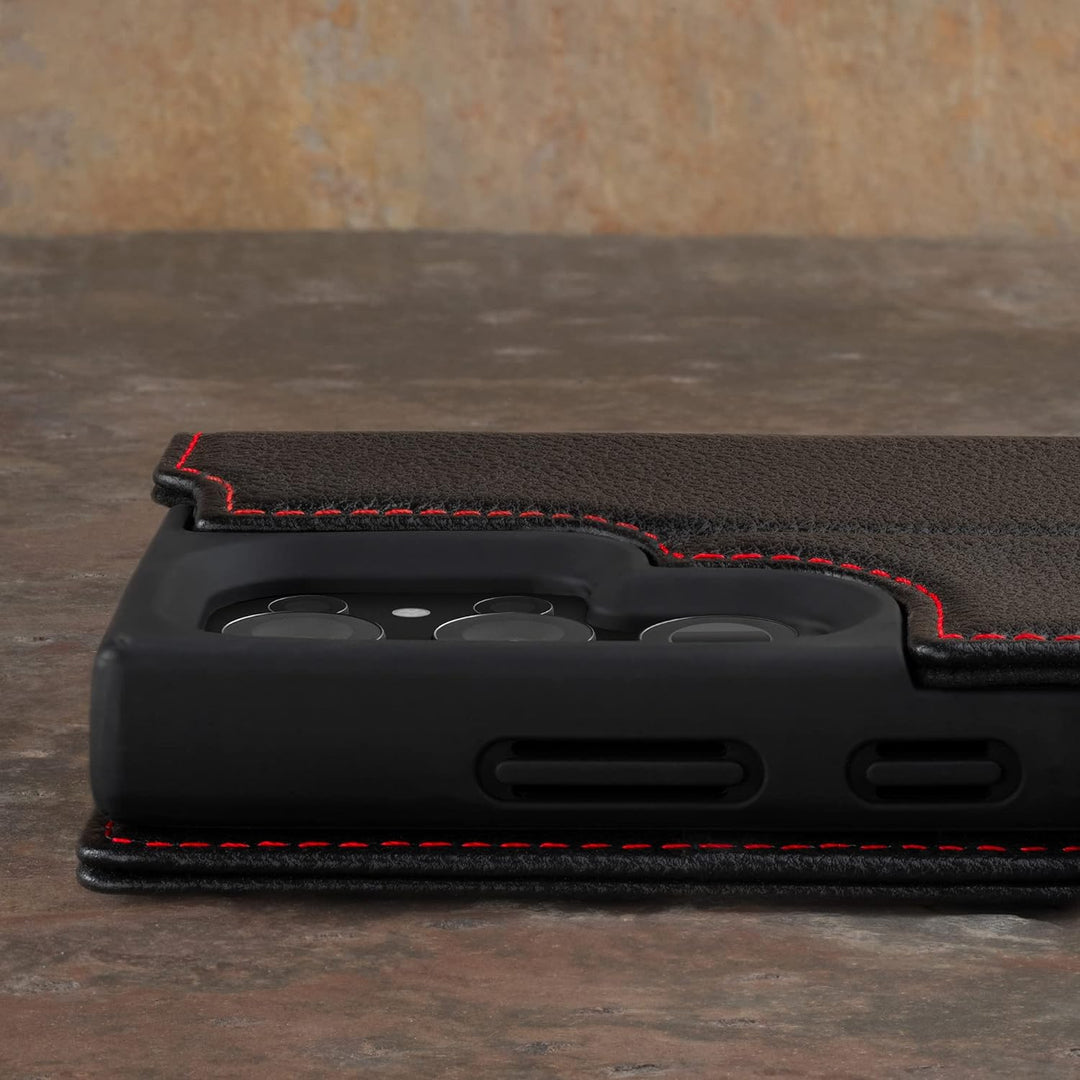 TORRO Hülle kompatibel mit Samsung Galaxy S23 Ultra 5G – Premium Leder Hülle mit Standfunktion und K