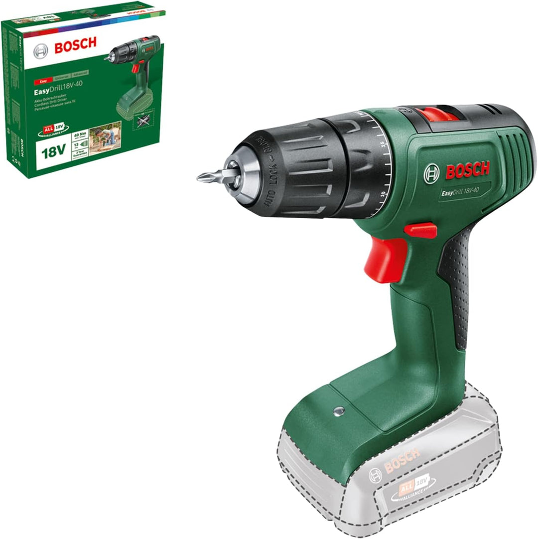 Bosch Home and Garden Akkuschrauber EasyDrill 18V-40 (ohne Akku, 18 Volt System, im Karton)
