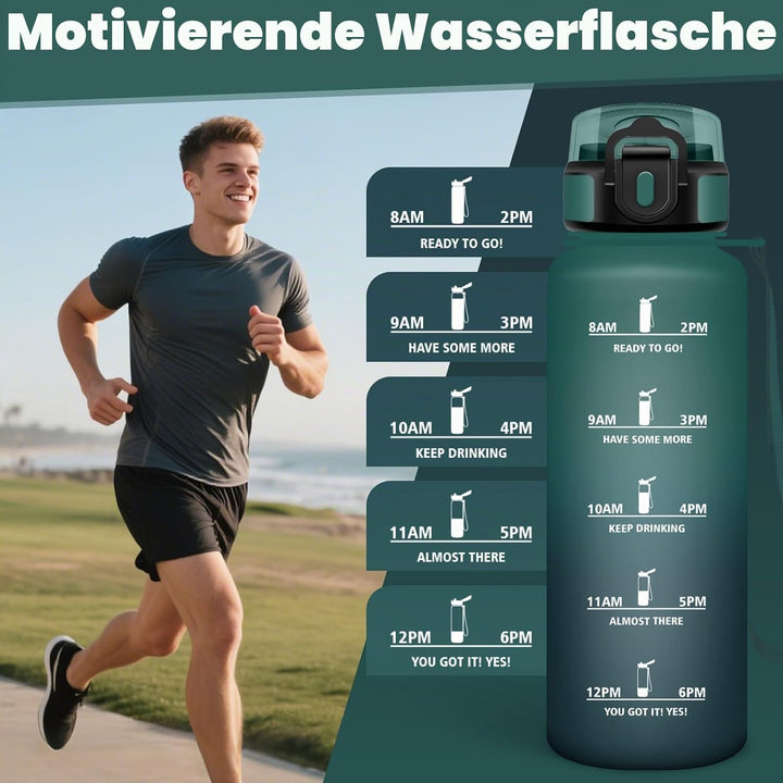 HoneyHolly Trinkflasche 1500ML, BPA-Frei, Trinkflasche Kohlensäure Geeignet, Wasserflasche Auslaufsi