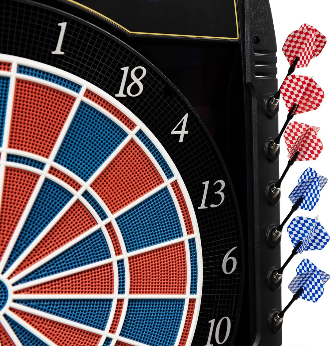Dartautomat Karella CB-50, elektronische Dartscheibe mit 27 Spielen und 159 Spielvarianten, exakte T