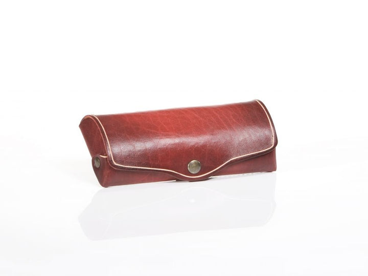 Mika Brillenetui Leder 16 cm rot