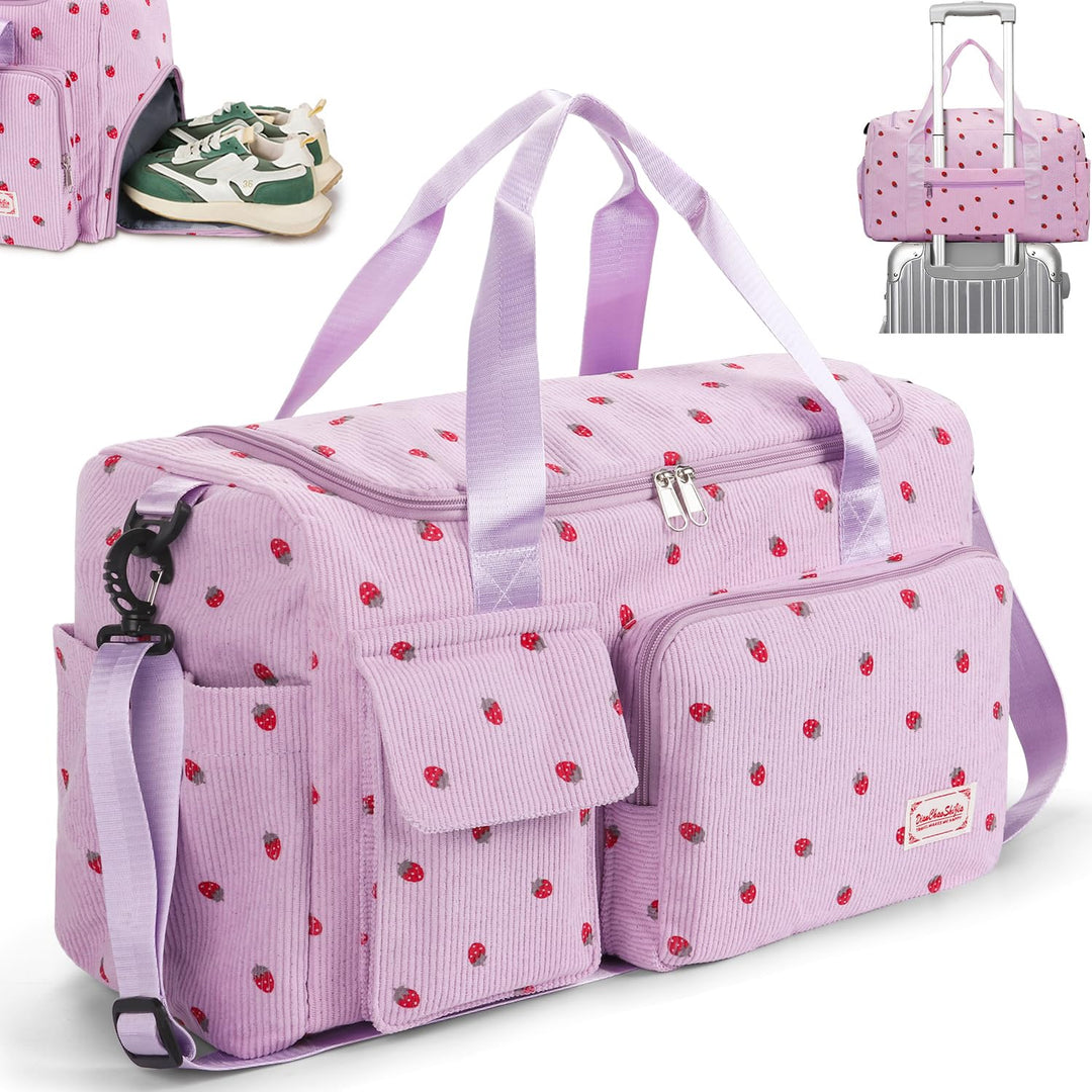 Ghope Sporttasche Reisetasche Mädchen Damen mit Schuhfach und Nassfach, Schwimmtasche Badetasche Tee