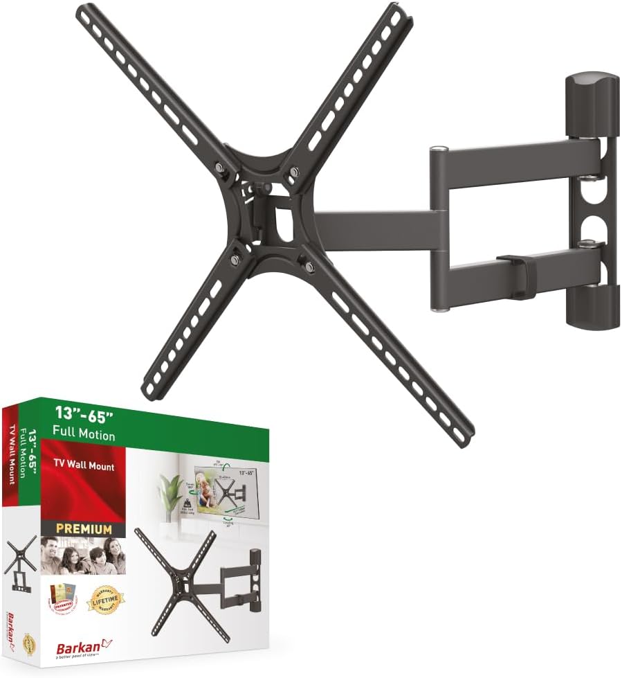 Barkan TV Wandhalterung, 29 - 65 Zoll Schwenkbar / Neigbar / Vollbewegung flach & curved Fernseher T