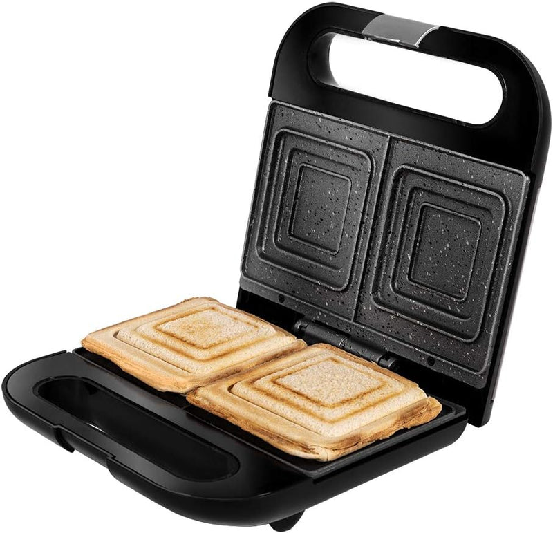 Cecotec Sandwichmaker Rock´nToast Square. 750 W, Verschluss- und Hohlklemme, 2 Sandwiches, RockStone