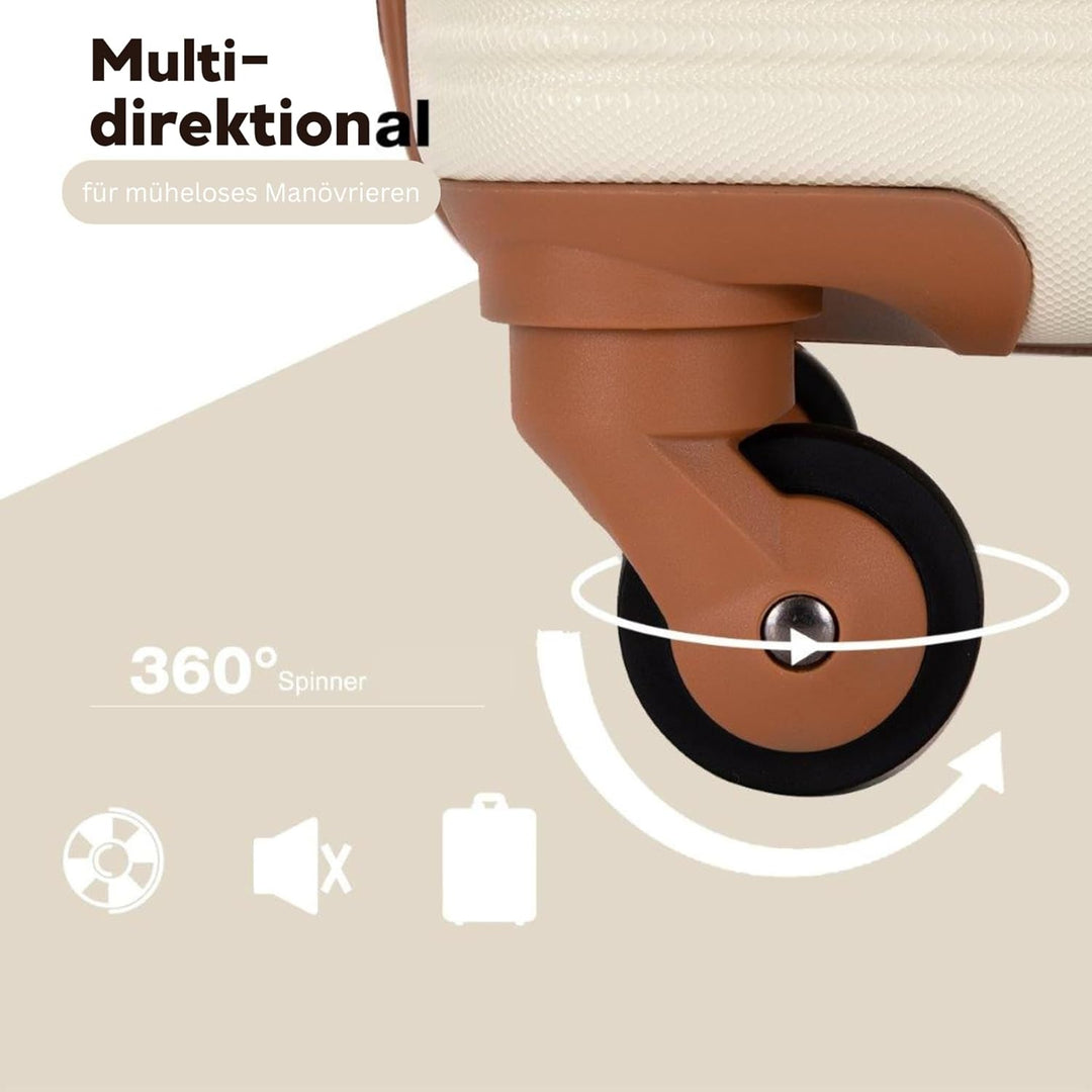 Travelhouse Bari Premium Kofferset 6-teilig – Robust & leichtes ABS Hartschalen Trolley Set mit 4 Ko