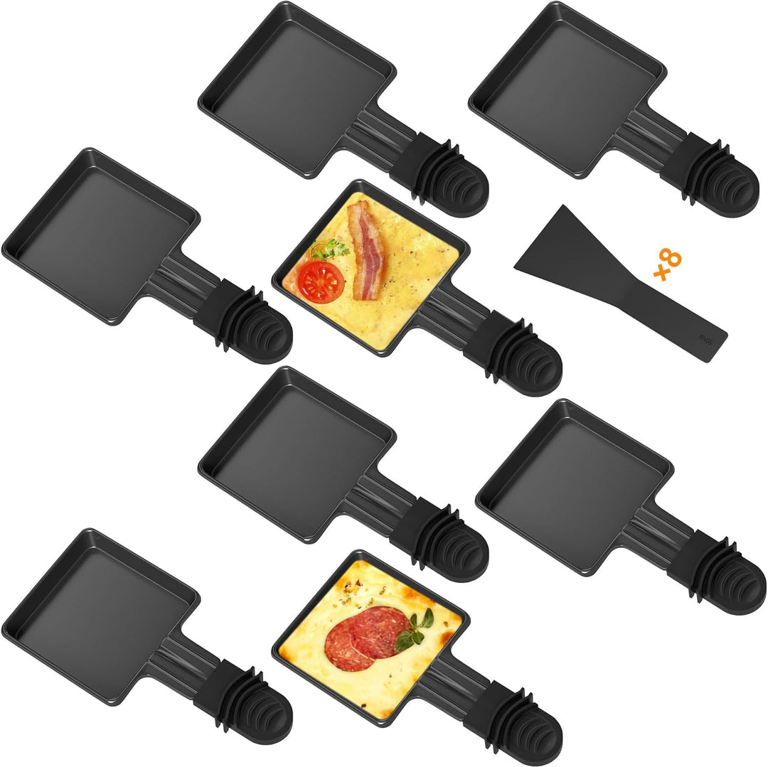 Raclette Pfännchen, 8 Stück Mini Pfännchen Ersatz für Raclette Antihaftbeschichtet Grill Pfännchen Z