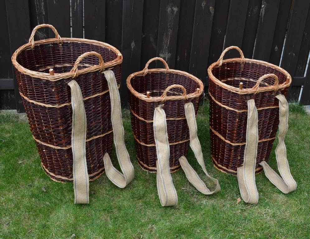 Kiepe 3 Grossvarianten WIKLER Tragekorb Huckelkorb Rückentragekorb Weide Weidenkiepe Geflochten Holz
