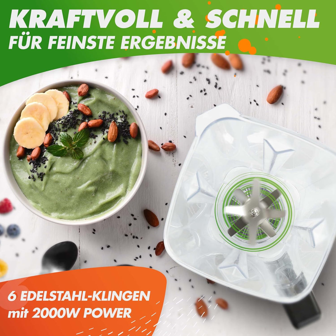 NUTRI-BLENDER MAX Hochleistungsmixer 2000W Standmixer Smoothie Hochleistung Smoothie-Maker Profi Mix